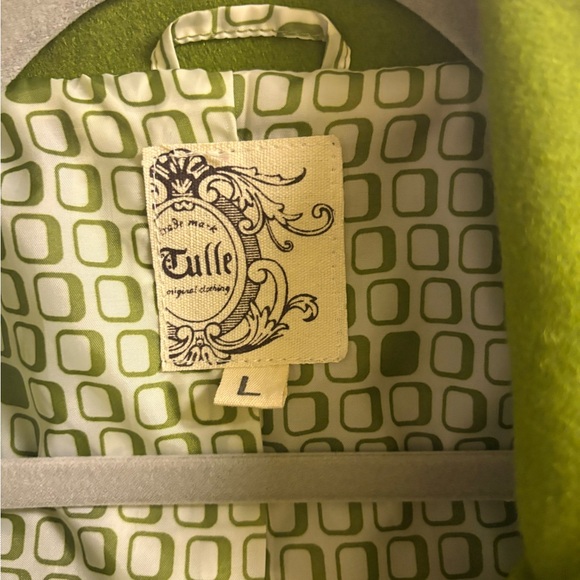 Tulle Green Wool Swing Coat - Picture 2 of 4